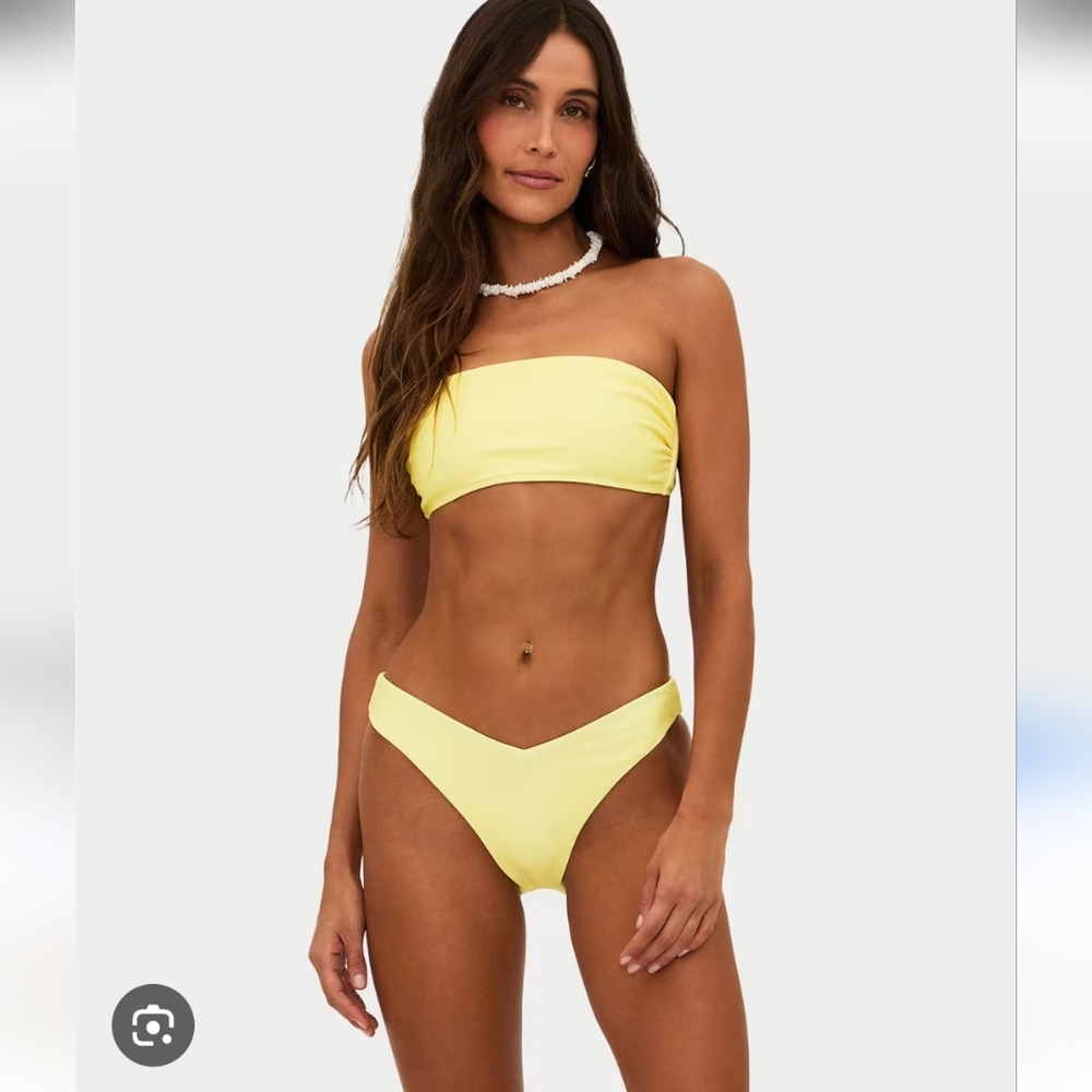 Beach Riot Yellow Strapless Bikini Set